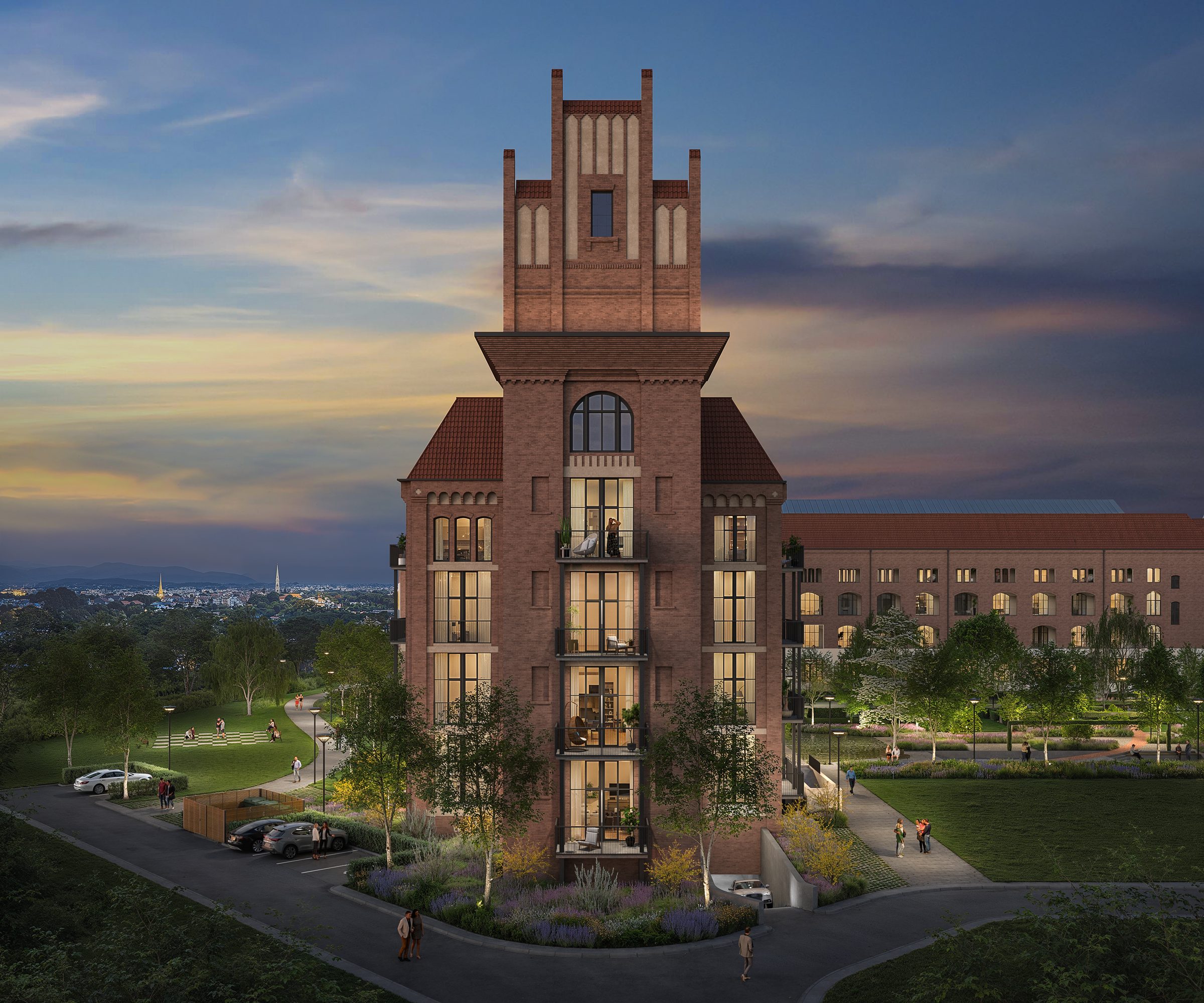 Denkmalgebäude bei Abendstimmung